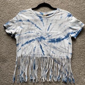 Fringed Tie-dye SS Tee